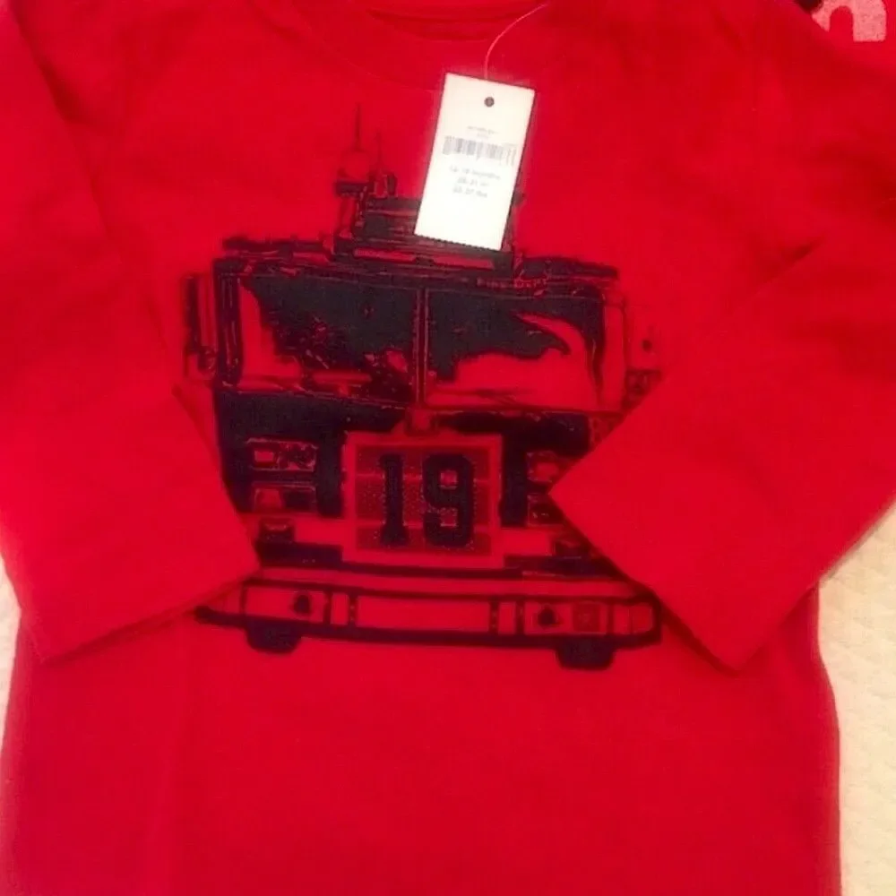 BABY GAP Fire Truck T-Shirt 12-18m NWT